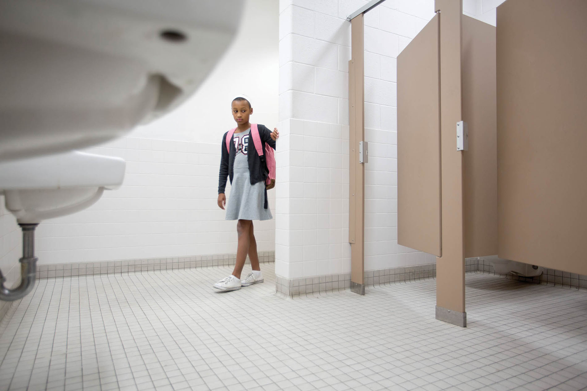 Public restroom quickie