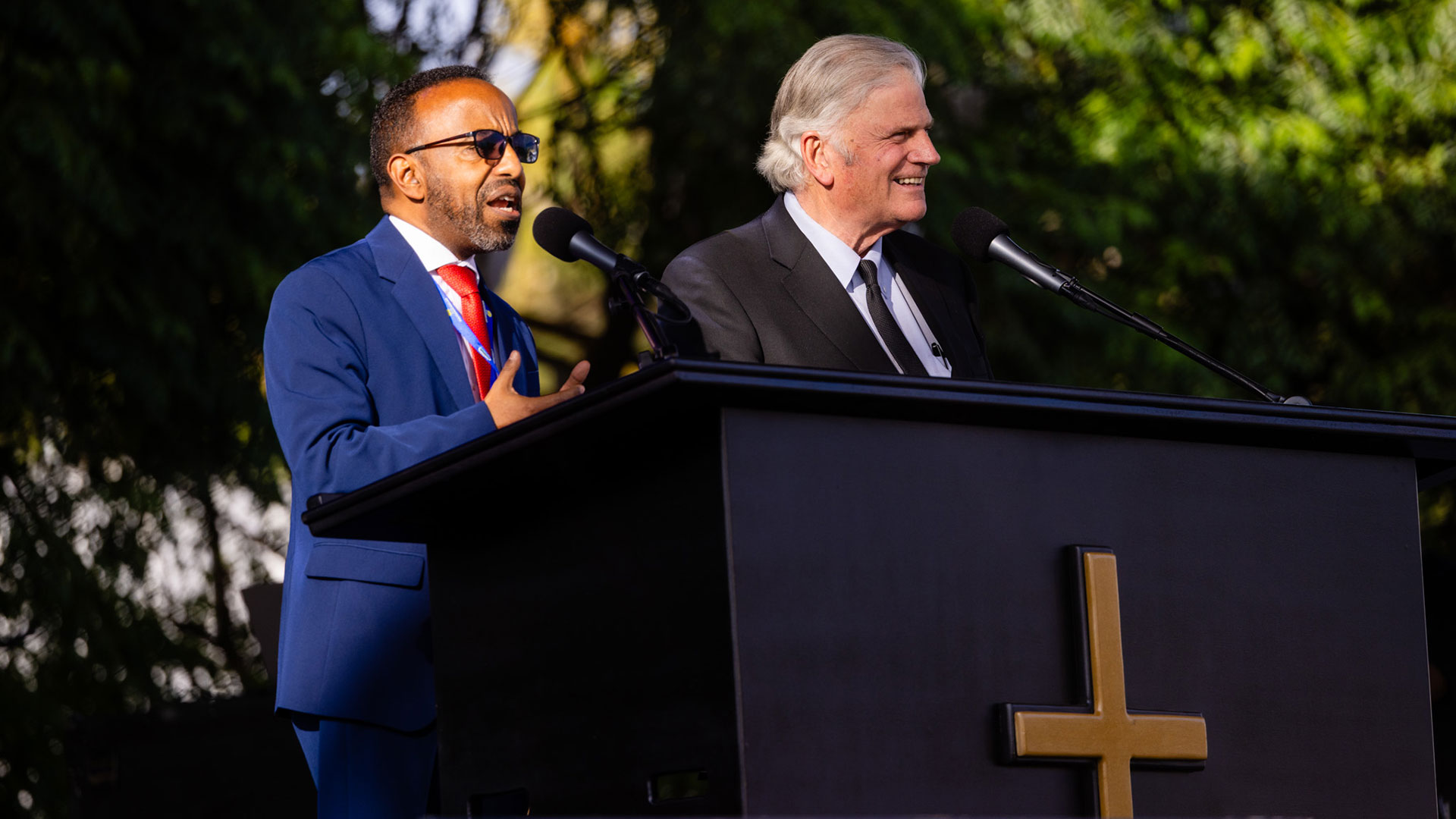 On Sunday, Franklin Graham emphasized how important each person is to God, as his interpreter translated the message into Amharic.