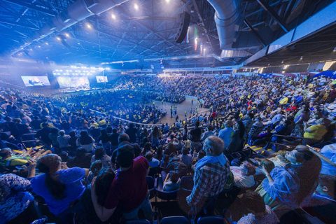 A packed house at the Payne Arena in McAllen, Texas.