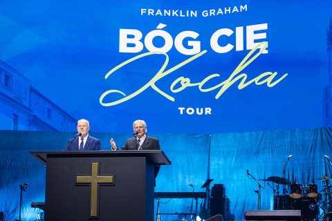 Franklin Graham preaching through his translator.