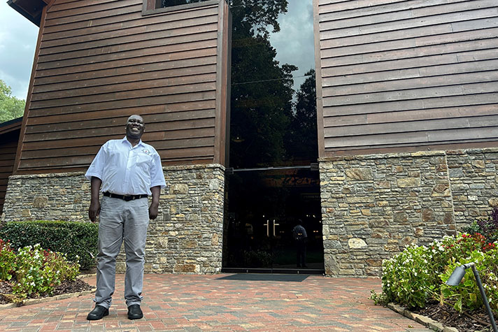 Pastor Odongo Geoffrey Keronga of Uganda recently visited the Billy Graham Library in Charlotte, N.C., to learn more about the man whose message reached him as a young boy living over 7,000 miles away.