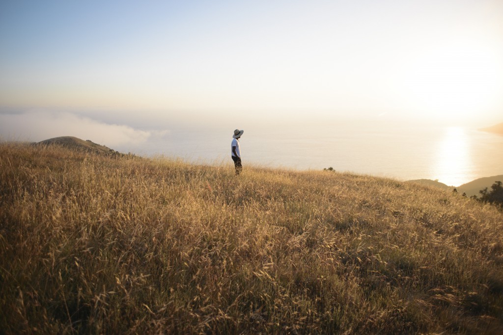 man in field