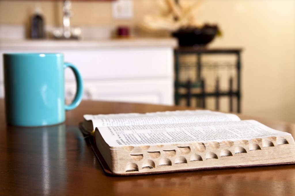 bible opened on a table