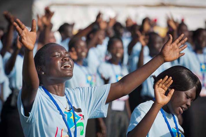 Worshiping in Juba