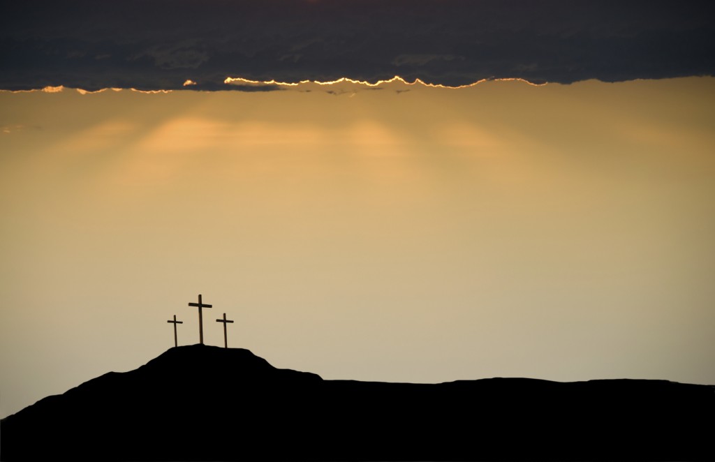 crosses on hill