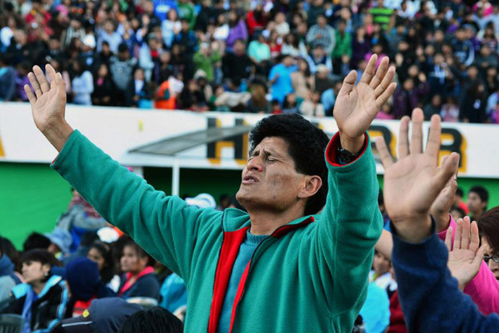 man worshipping
