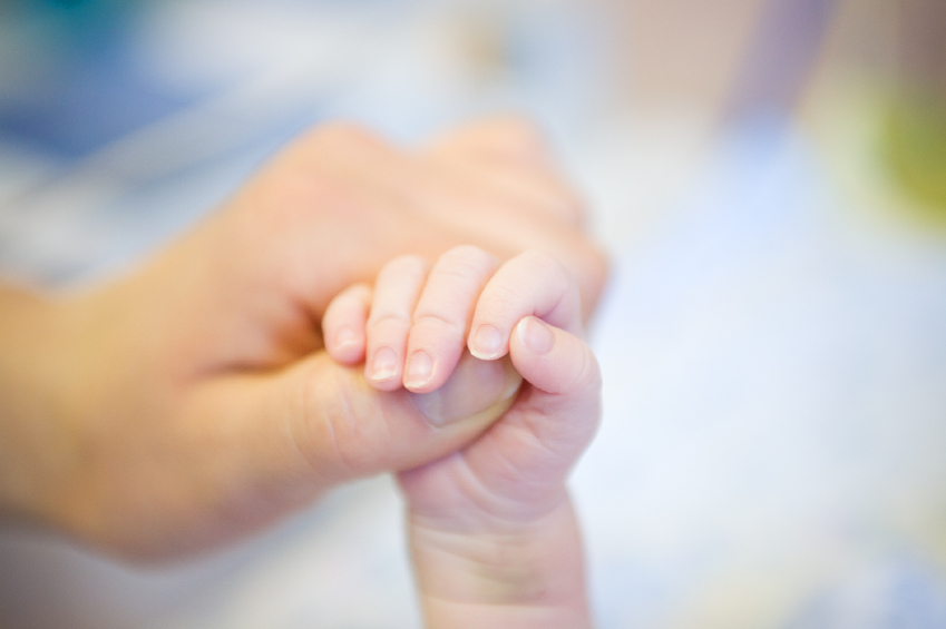 hand holding a baby's hand