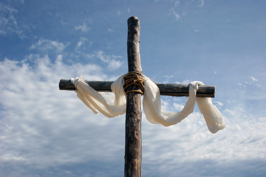 cross with white cloth