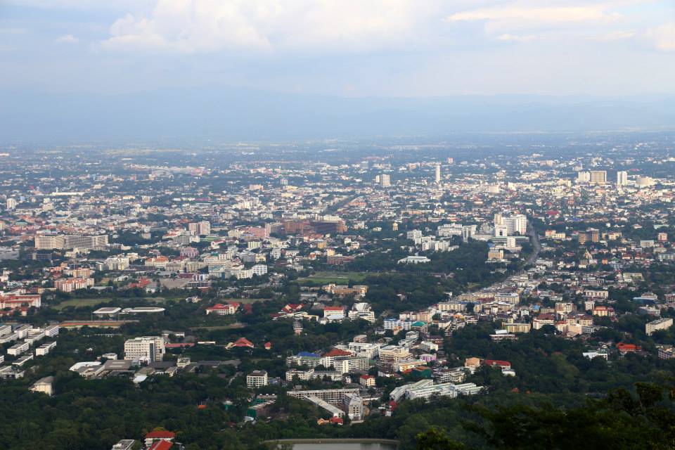 A view of Chiang Mai from the mountainside.