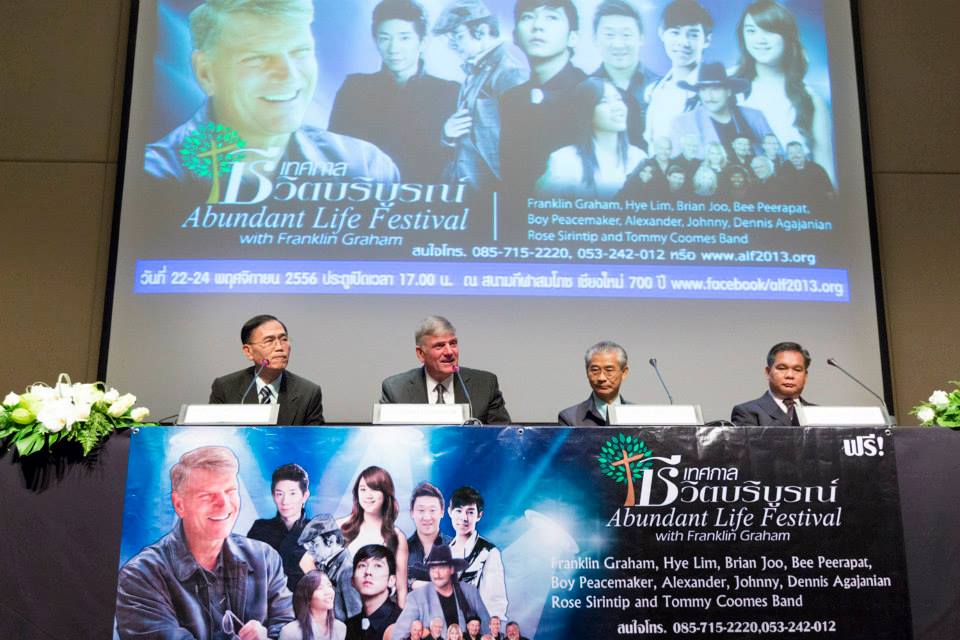A press conference for the Abundant Life Festival with Franklin Graham in Chiang Mai, Thailand was held Thursday morning.