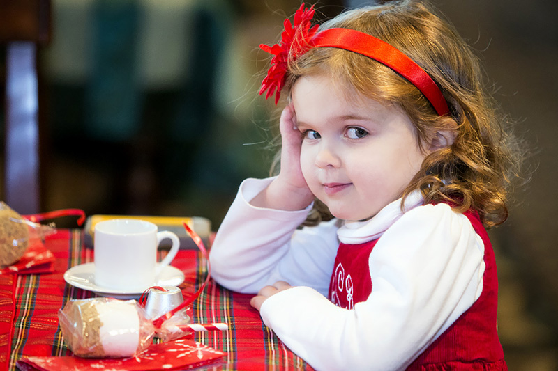Little girl at table