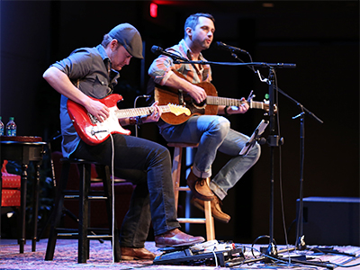 Brandon Heath (right) with guitarist Adam Lester