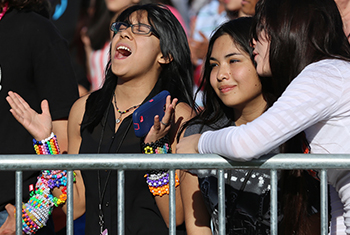 One young woman sang along to many of the worship songs