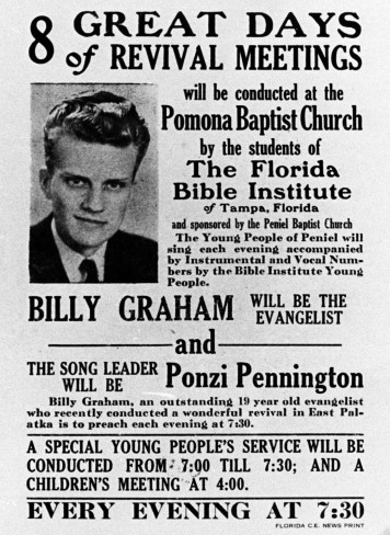 Poster with young Billy Graham
