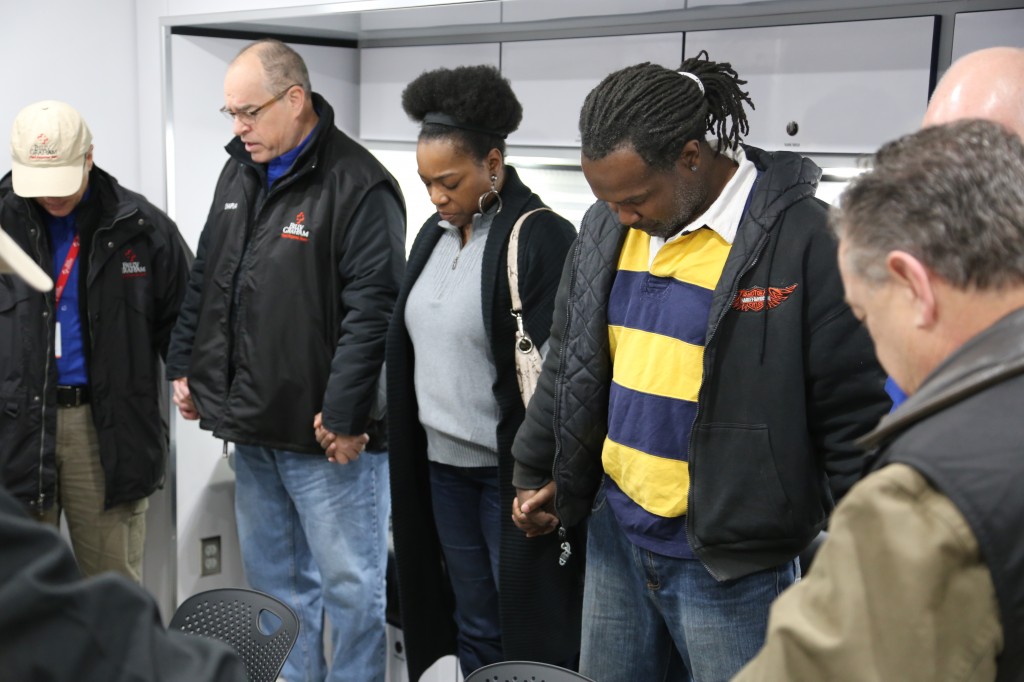 praying in mobile command unit