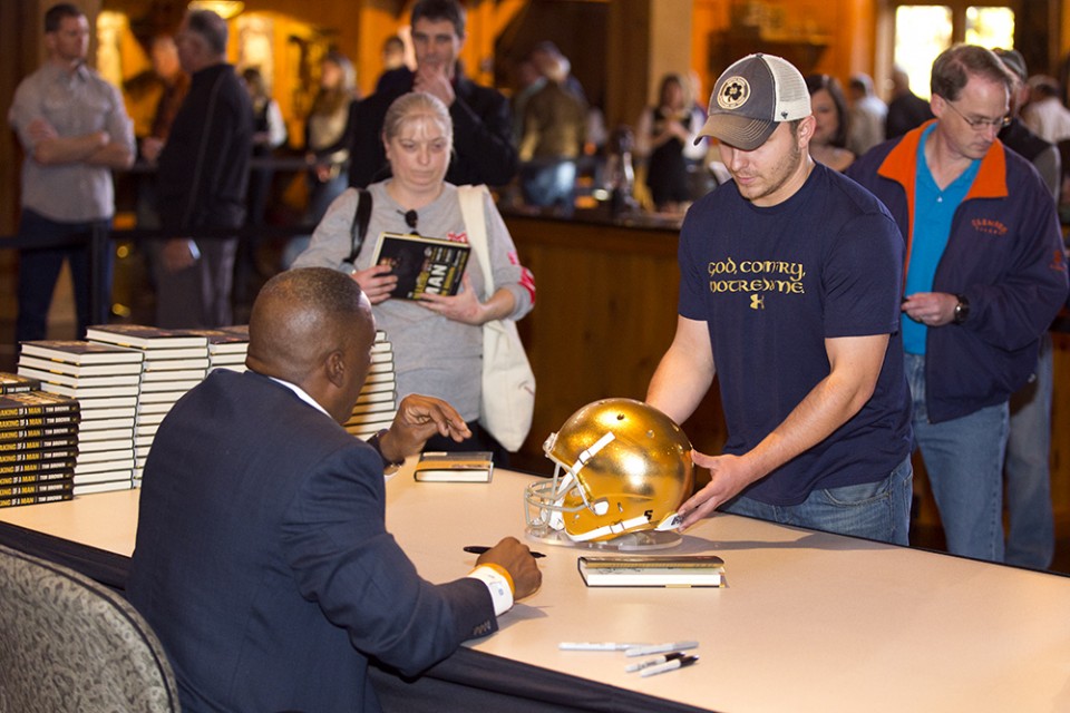 Getting helmet signed