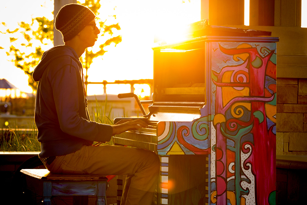 Man on piano