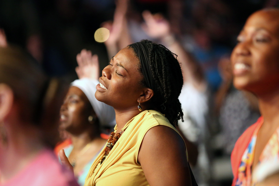 Woman worshiping