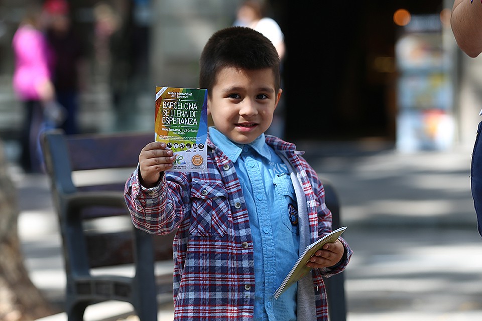 boy with flyers