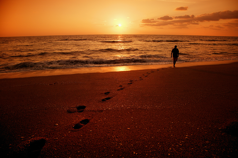 sunrise or sunset over ocean