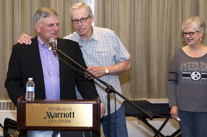 Franklin Graham stands with Sherman and  Linda Barnette after Linda recently resigned from her clerk of court job in Mississippi instead of issuing marriage licenses to same-sex couples.