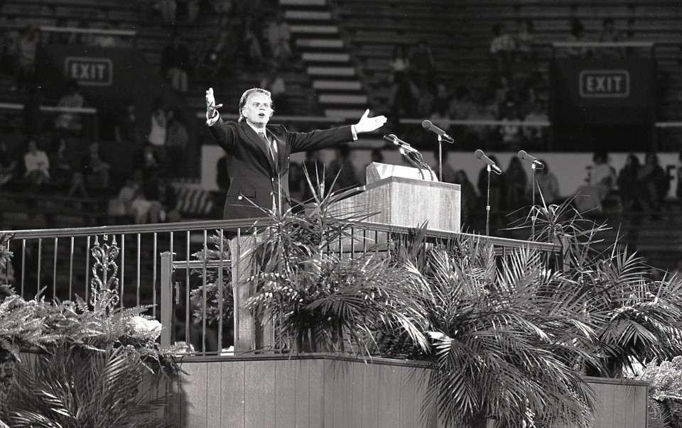 Billy Graham preaching