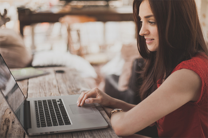 woman on computer