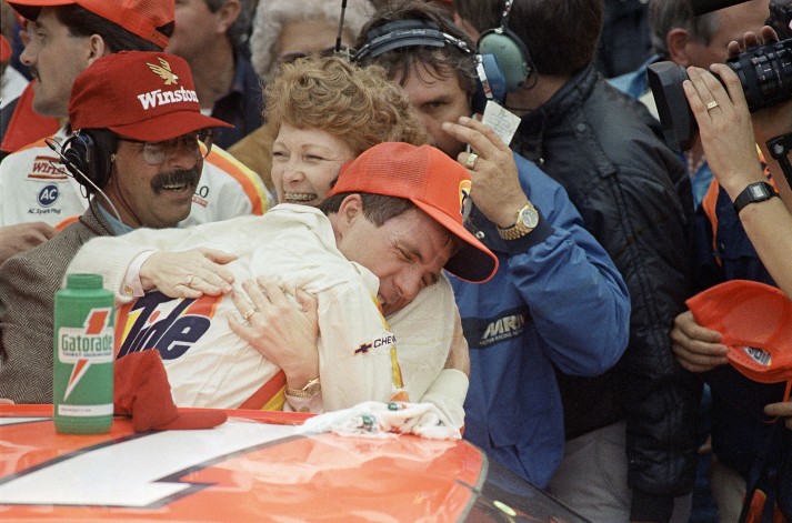 Darrell hugging Stevie after race