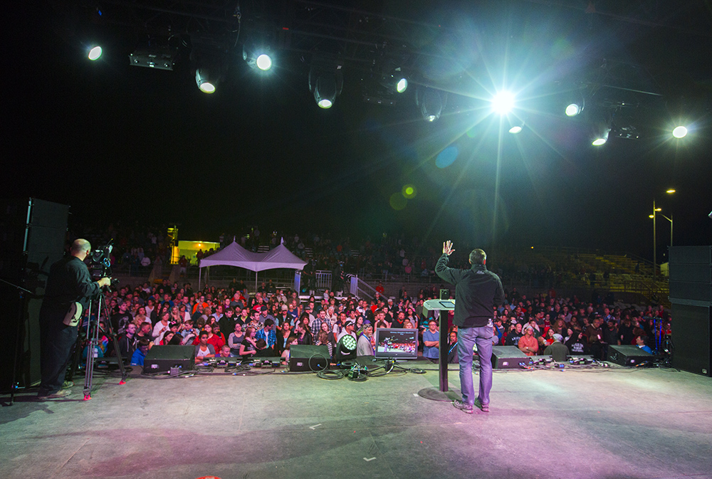 Will Graham in front of crowd