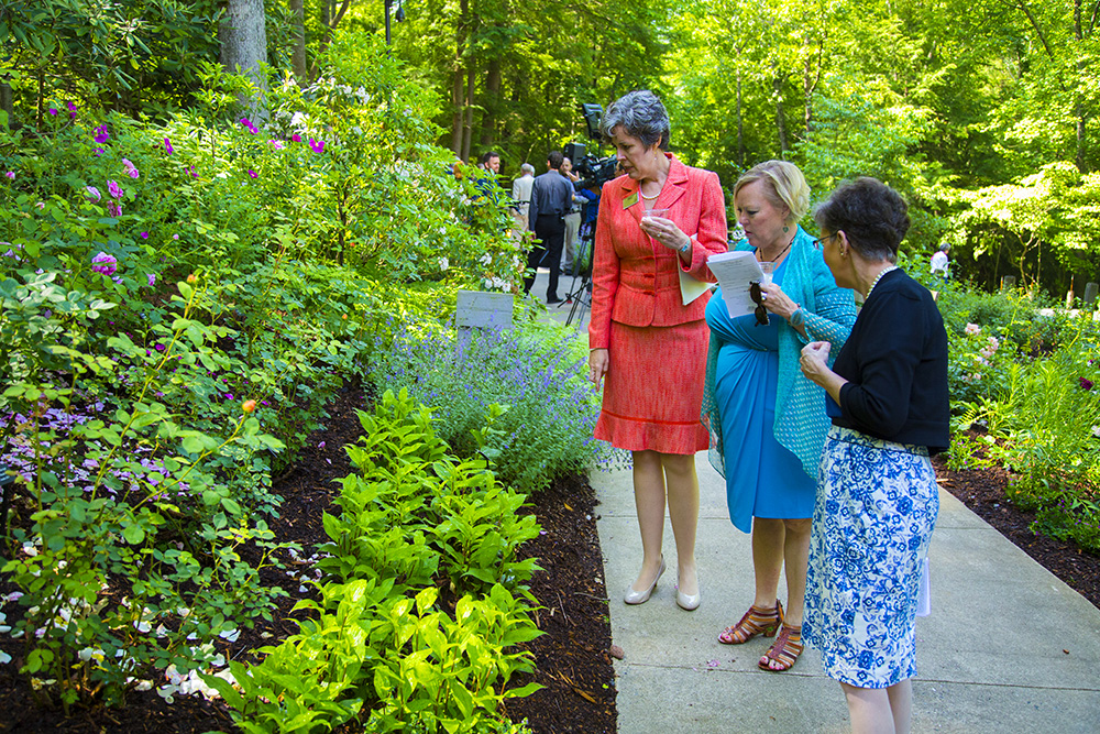 women in garden