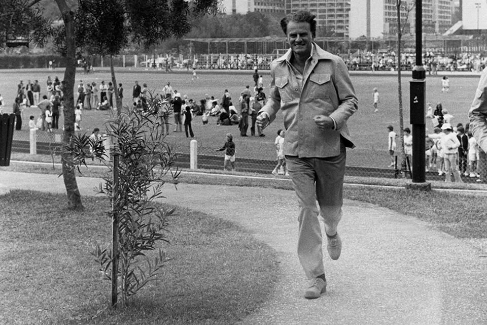 Billy Graham jogging