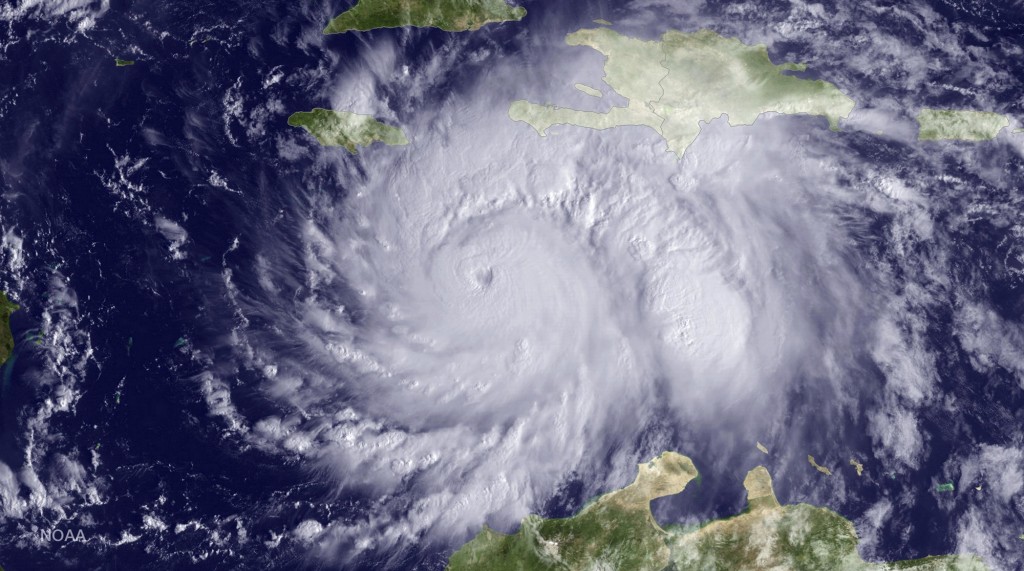 satellite photo of Hurricane Matthew