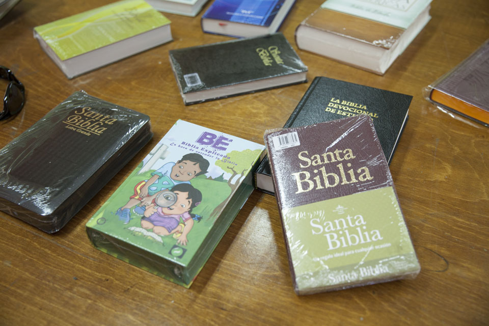Bibles on table