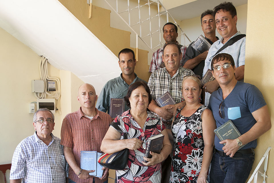 Group holding Bibles