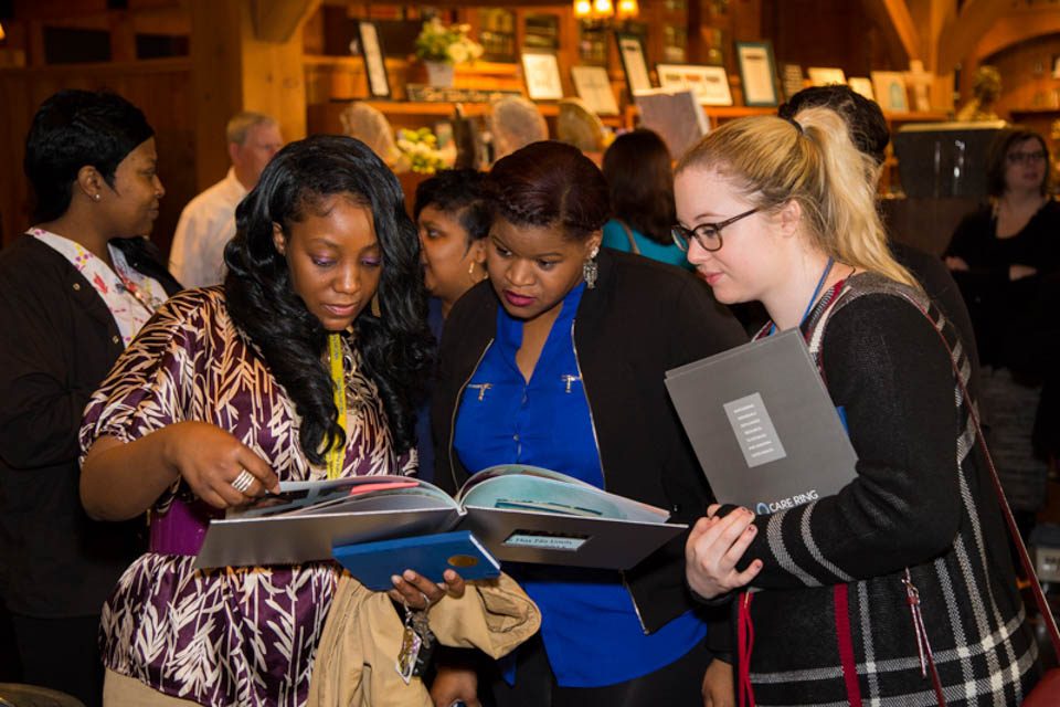 Women looking at a book