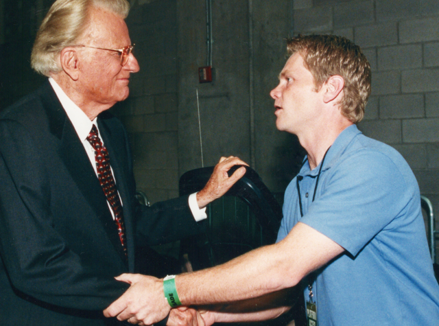 Steven Curtis Chapman shaking hands with Billy Graham