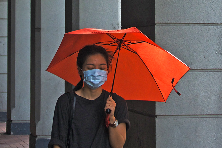 woman in face mask