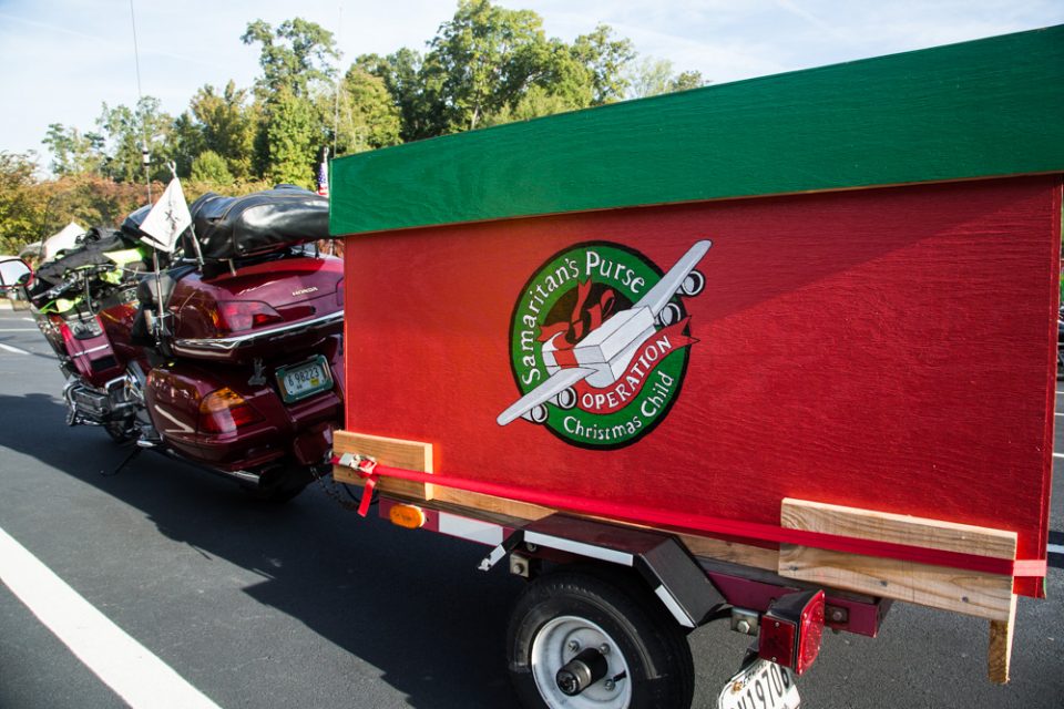 Trailer with Operation Christmas Child logo