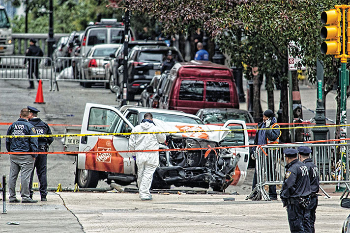 Picture of wrecked truck used in attack