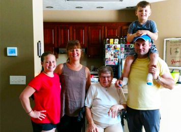 Wanda Pell, her daughter Carol, her grandson and two great-grandkids.