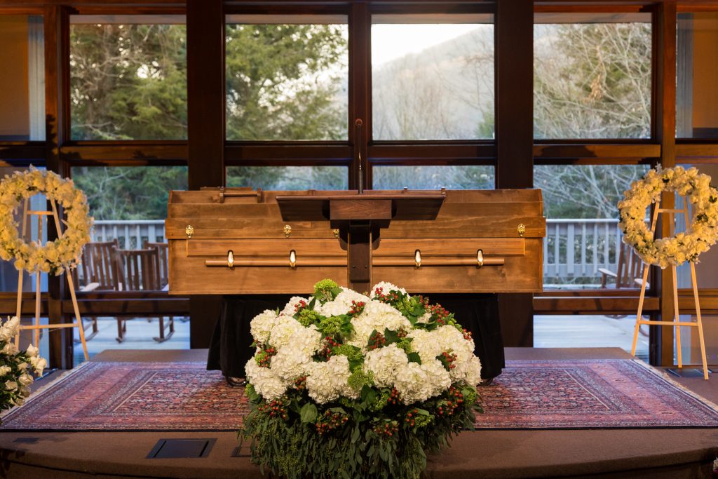 Billy Graham's casket in Asheville