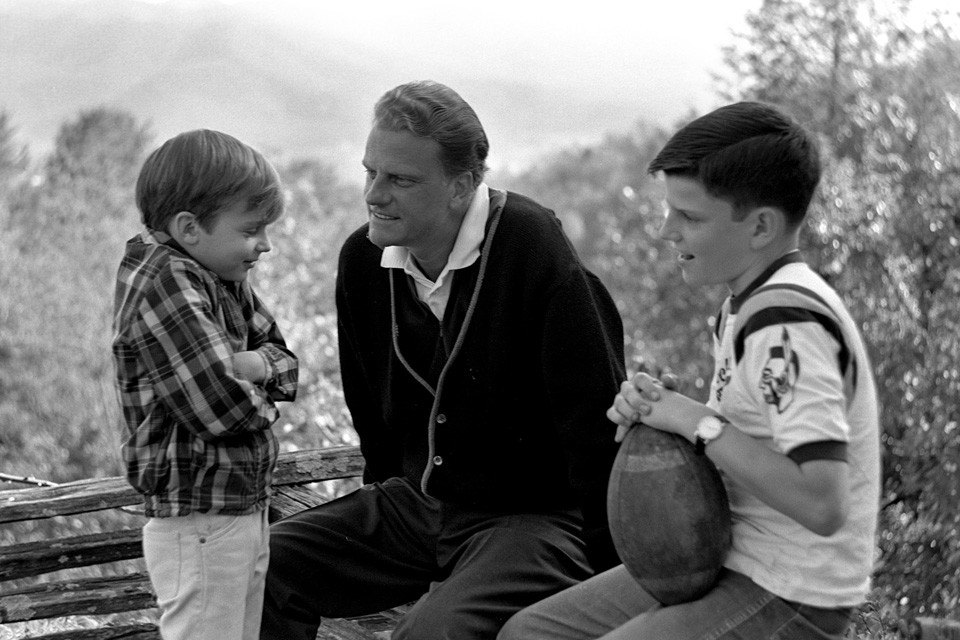 Billy Graham with Ned and Franklin
