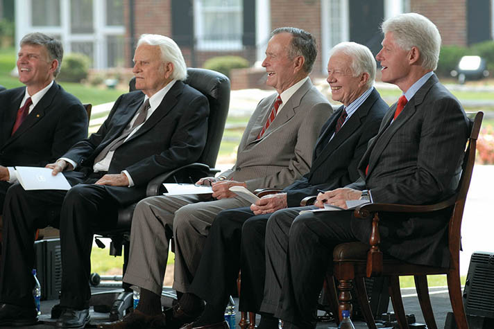Billy Graham and Presidents sitting