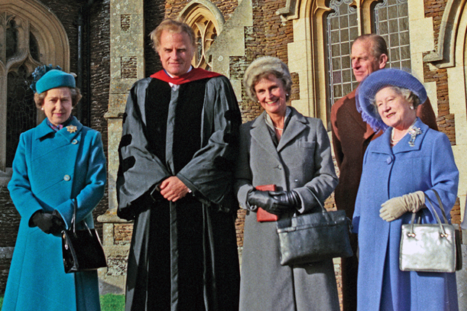 Billy Graham with Queen Elizabeth and family