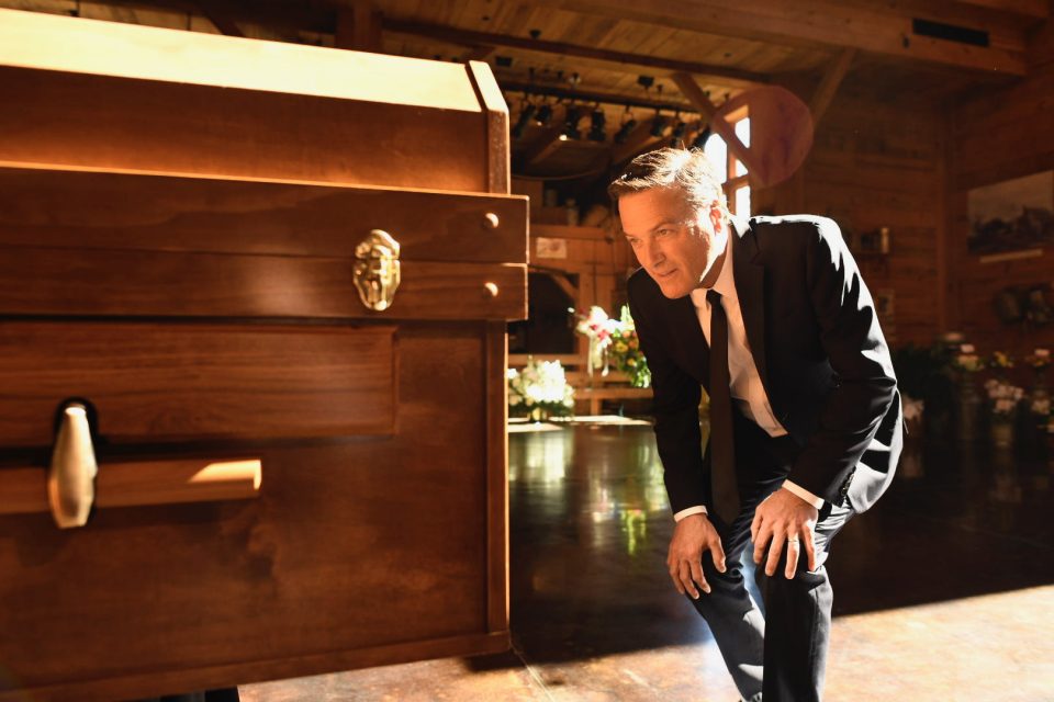 Michael W. Smith studies Billy Graham's casket