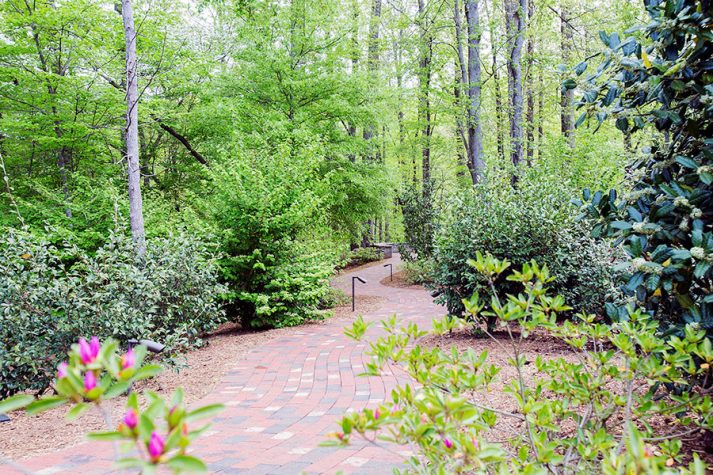 Walkway leading to Memorial Prayer Garden