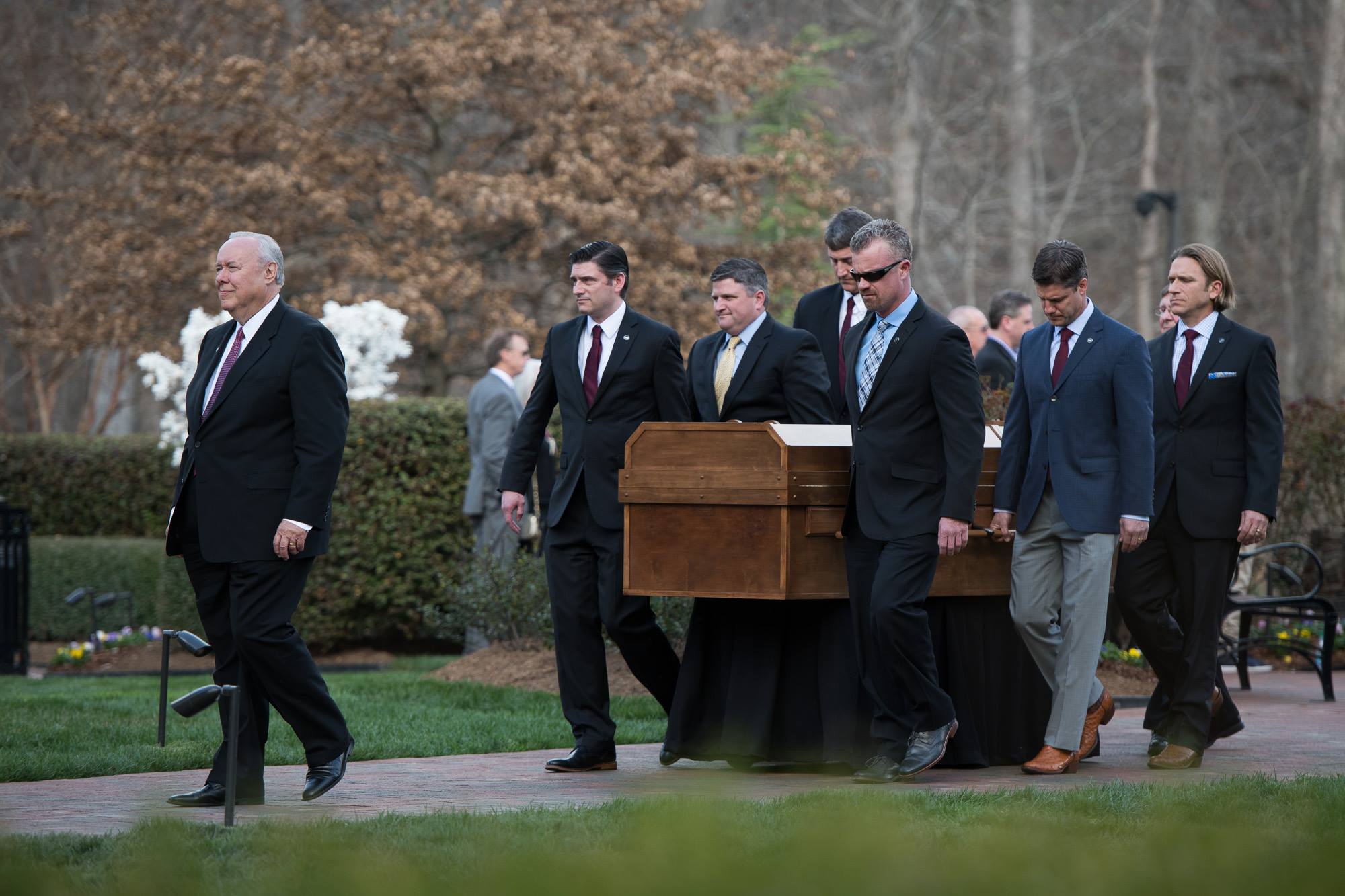 Walking casket to Library