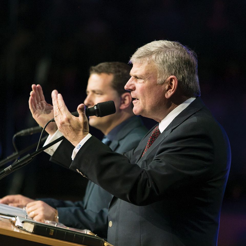Franklin Graham and interpreter in Lisbon, 2018