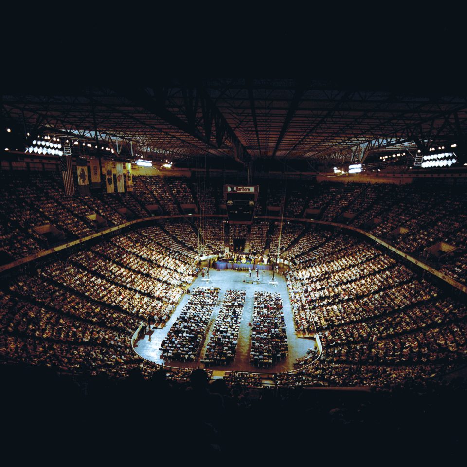 Kansas City's Kemper Arena filled with people at Crusade
