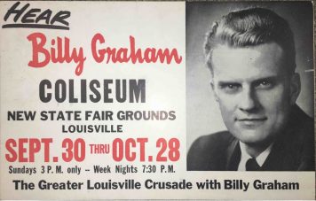 Picture of poster advertising Billy Graham's 1956 Crusade 